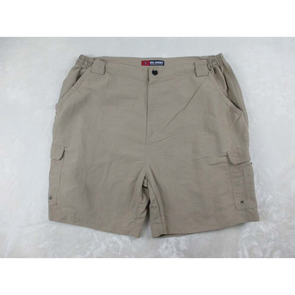 Reel Legends Shorts Mens 2XL XXL Brown Tan Cargo Lightweight Fishing Fisherman